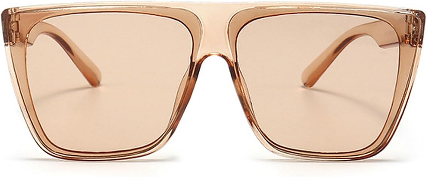 

Большие квадратные солнцезащитные очки для женщин, модные очки в крупной оправе, цельные солнцезащитные очки-маска, модные мужские солнцезащитные очки mincl, Clear Champagne