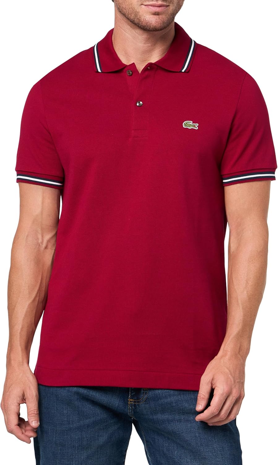 

Lacoste мужская классическая футболка поло с отделкой L.12.12, Bordeaux