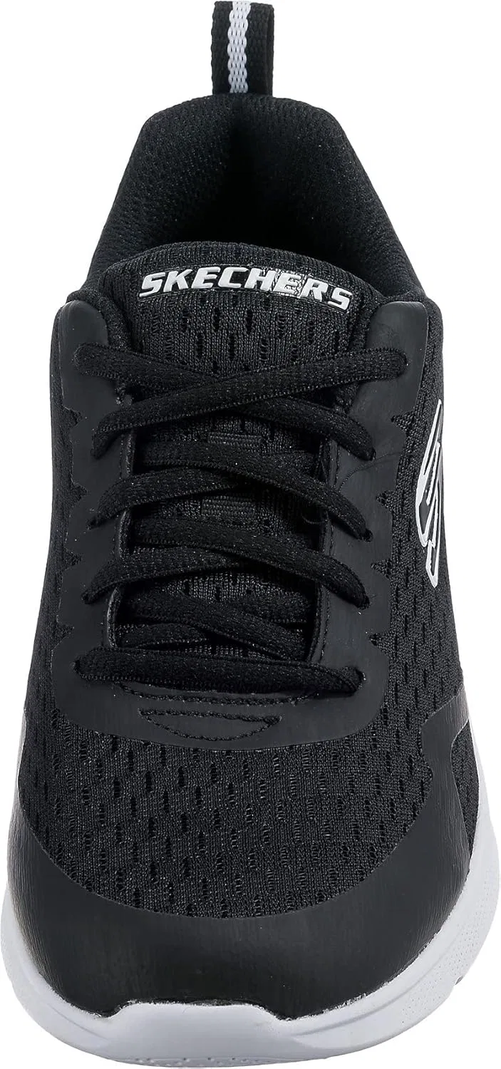 Кроссовки Skechers Girls' Microspec Max Electric Jumps, Black Textile Black White Trim — фото 3