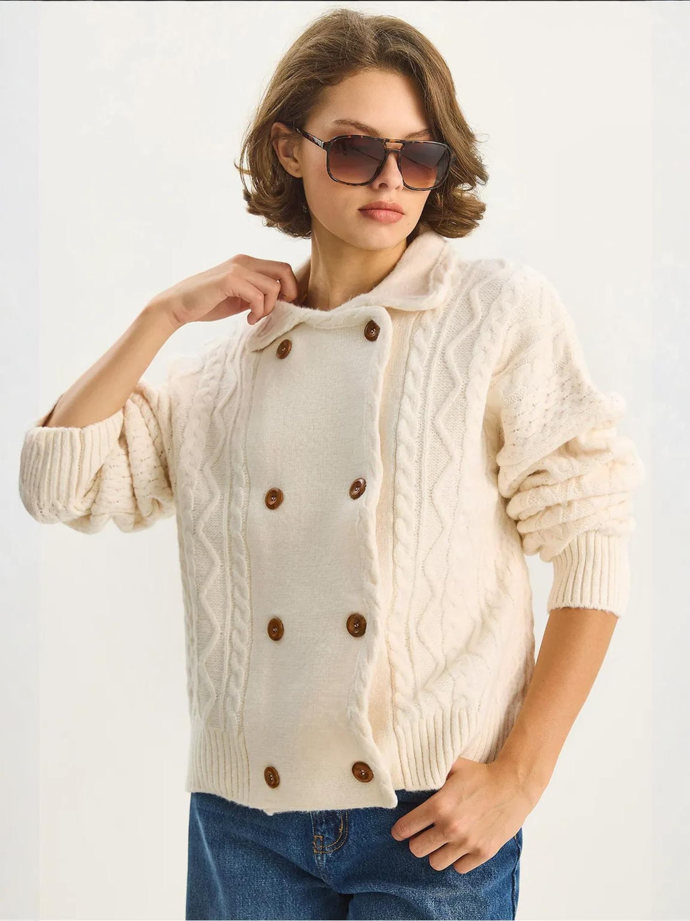 

Bianco Lucci Кардиган из трикотажа в натуральном белом цвете