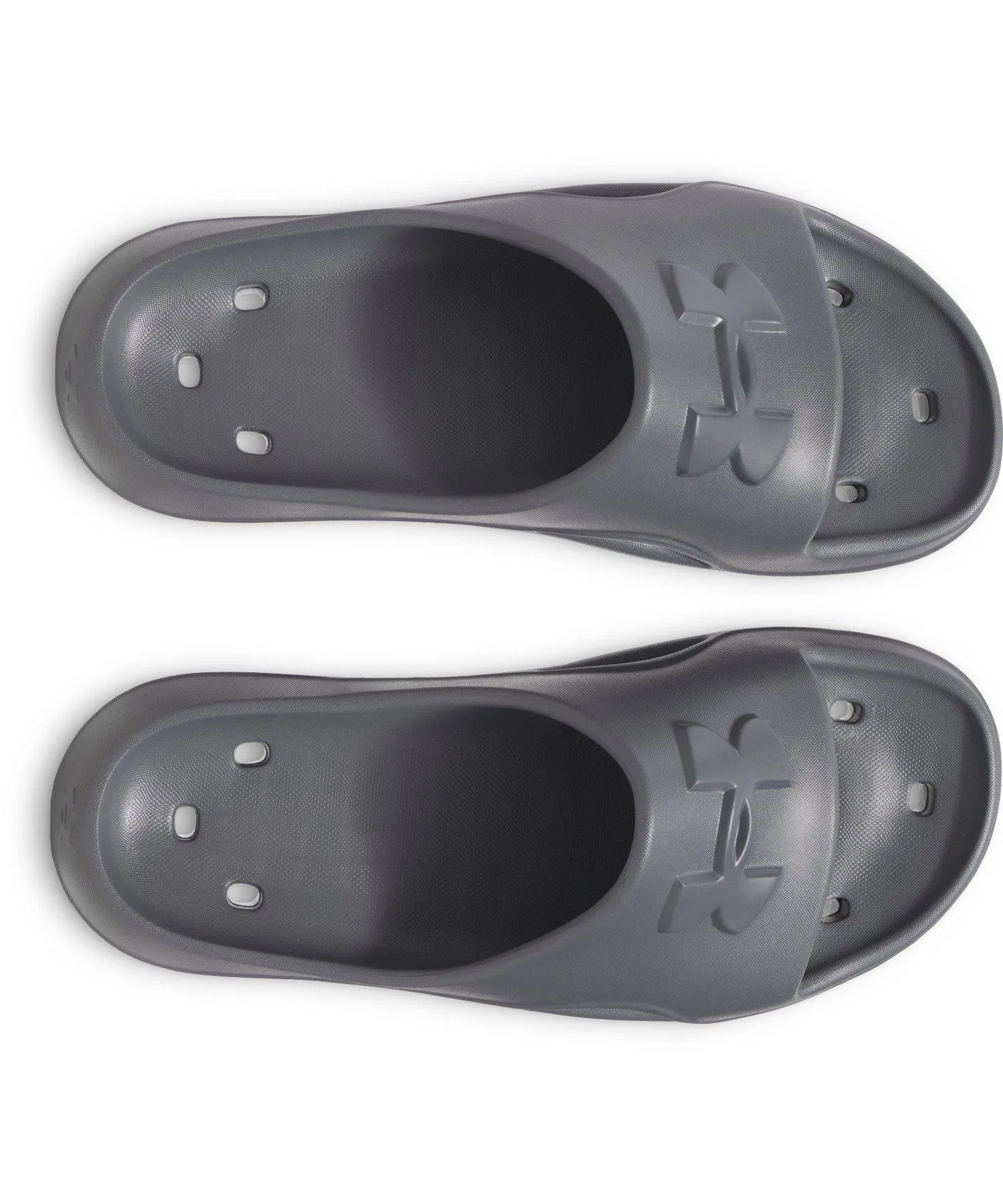 Мужские спортивные сандалии с быстрой сушкой UA ROCKER 5 SLIDE UNDER ARMOUR серо-белые — фото 3