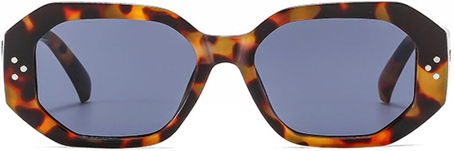 

Солнцезащитные очки Helena Retro Oval UV400 для мужчин, черные с коричневыми вставками, многоугольные, женские солнцезащитные очки для мужчин, шестиугольные, летние очки 90-х UV400, C2