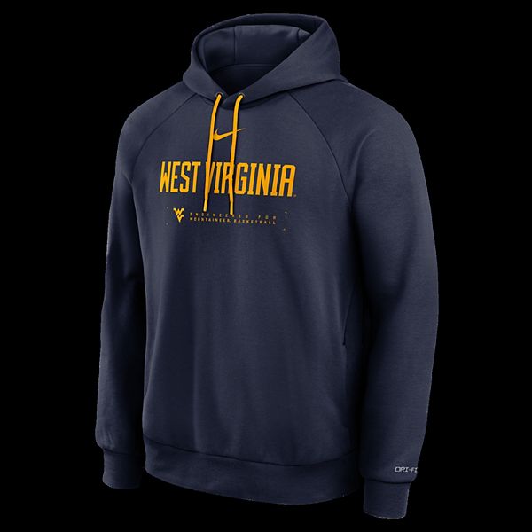 Мужская худи navy west virginia mountaineers 2025 courtside basketball practice raglan dri-fit Nike — фото 3