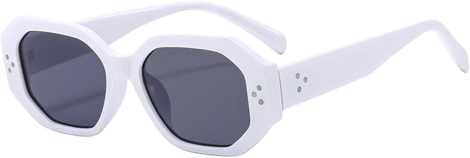 

Солнцезащитные очки с защитой от УФ-излучения UV400 | Мужские, с декоративными заклепками, женские, для занятий спортом на открытом воздухе и вождения DSVIGF, White Gray