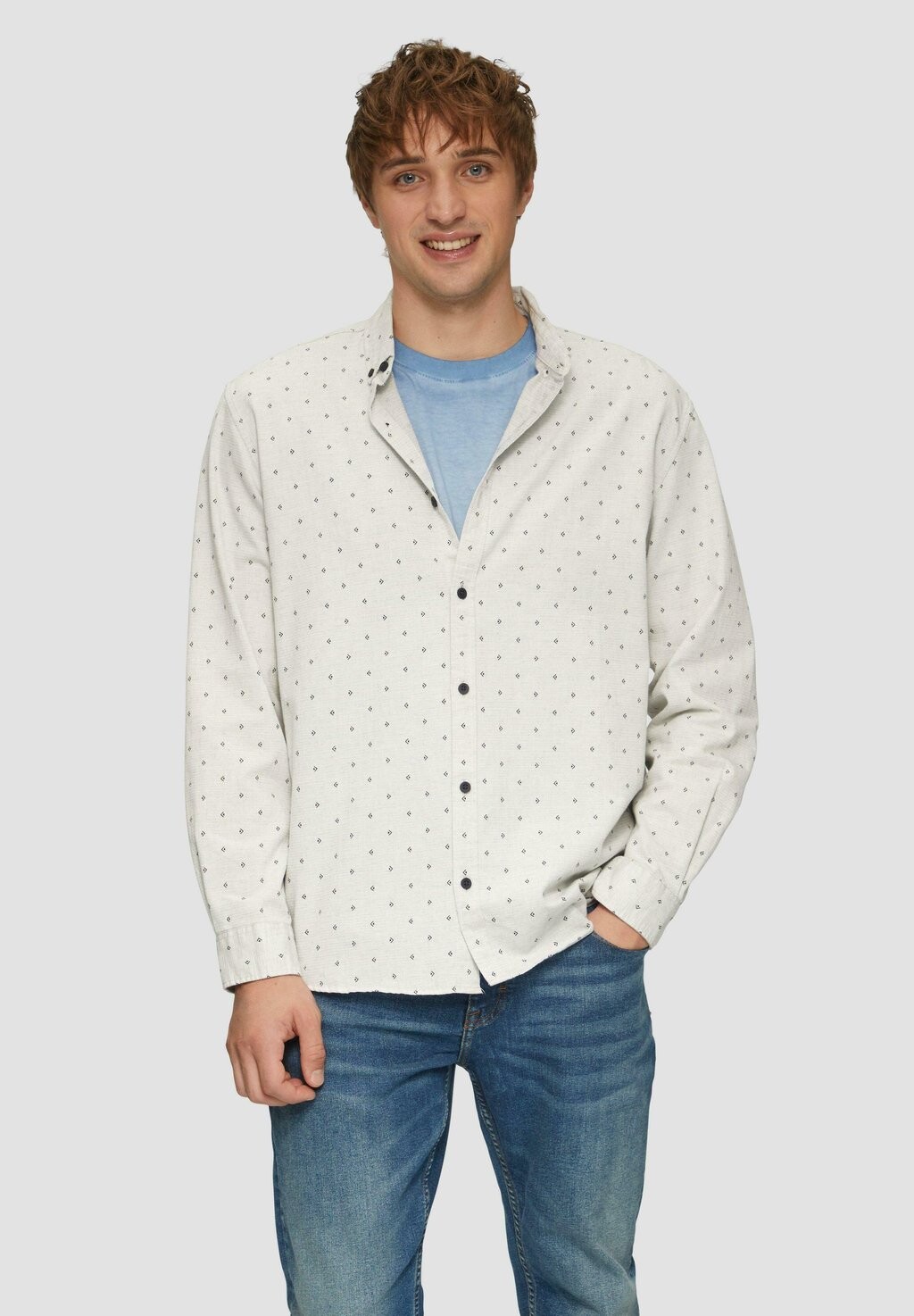 

Рубашка REGULAR FIT ALL OVER QS, кремовый