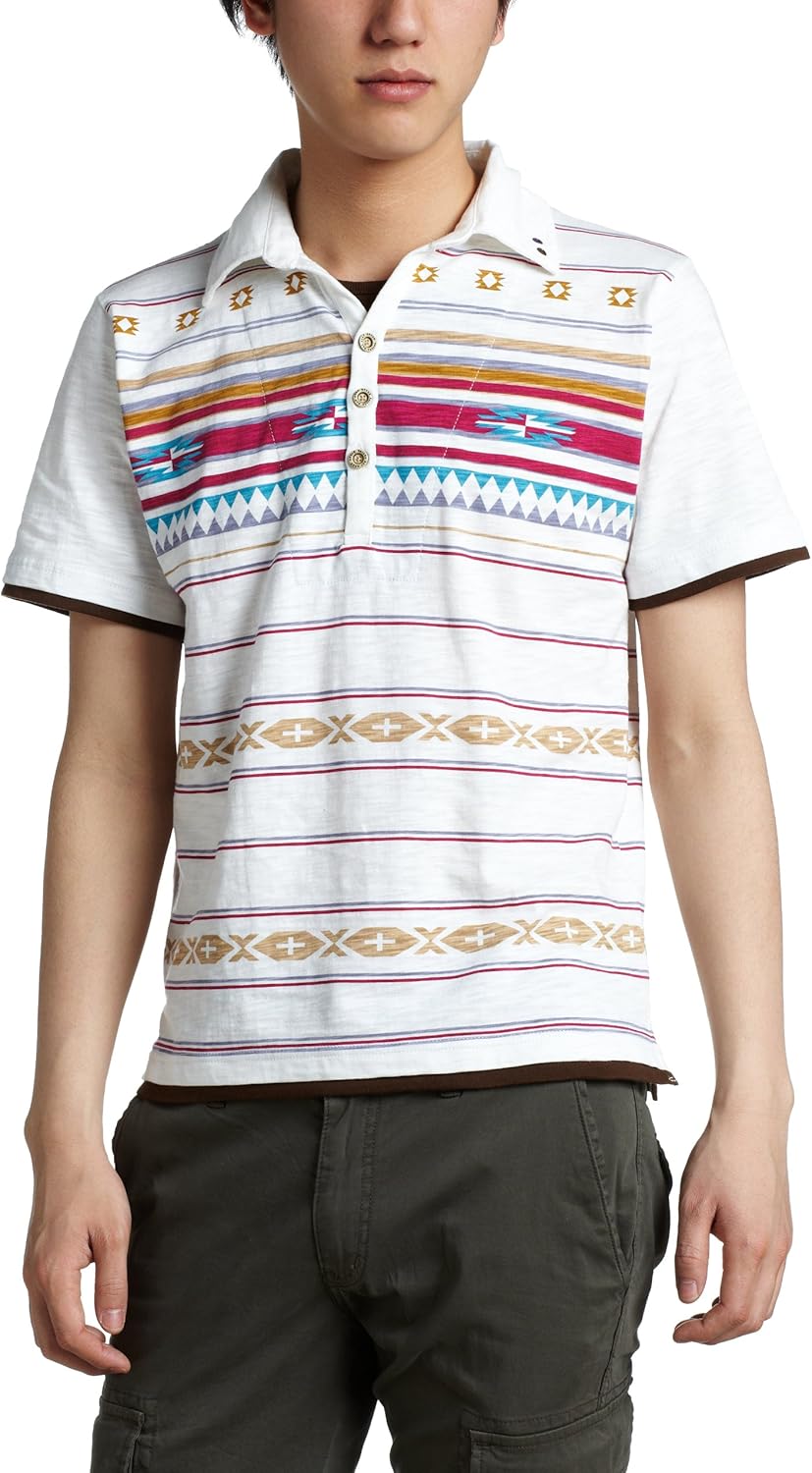 

Розовая поло с этнической серф-бордюрной полосой от Pink Ponk Pincponc