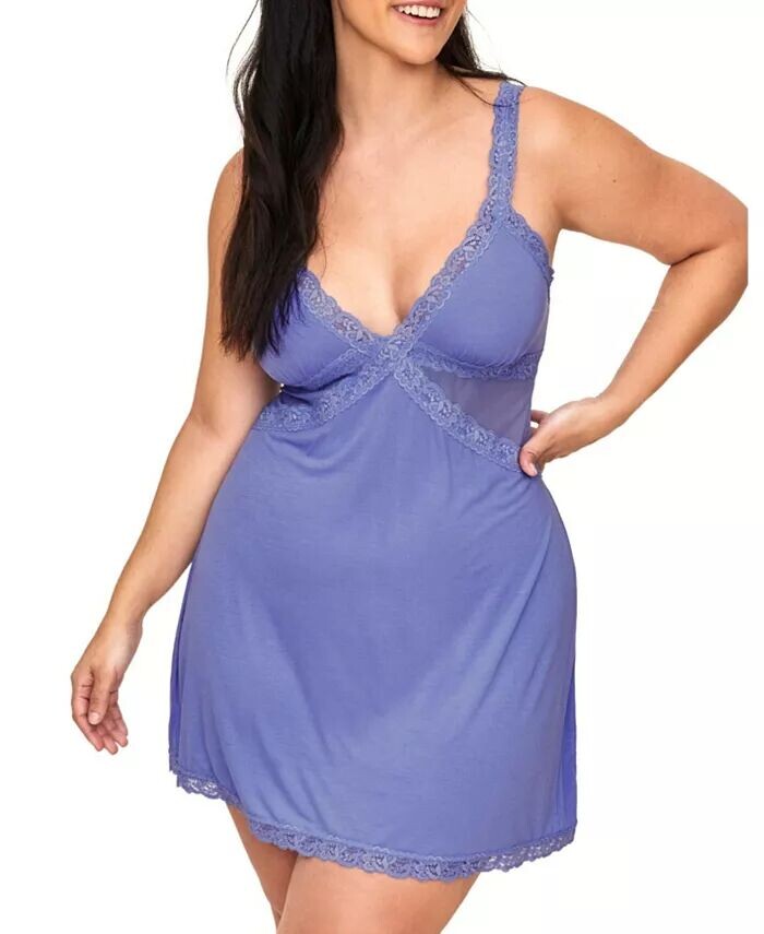 

Платье-комбинация размера «Примула» больших размеров Adore Me, фиолетовый