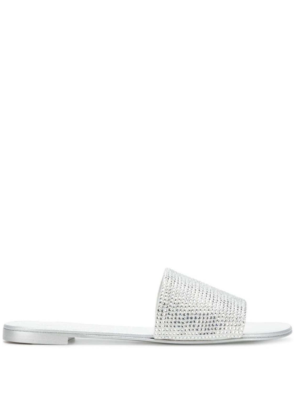 Шлепанцы Adelia с кристаллами Giuseppe Zanotti, металлик