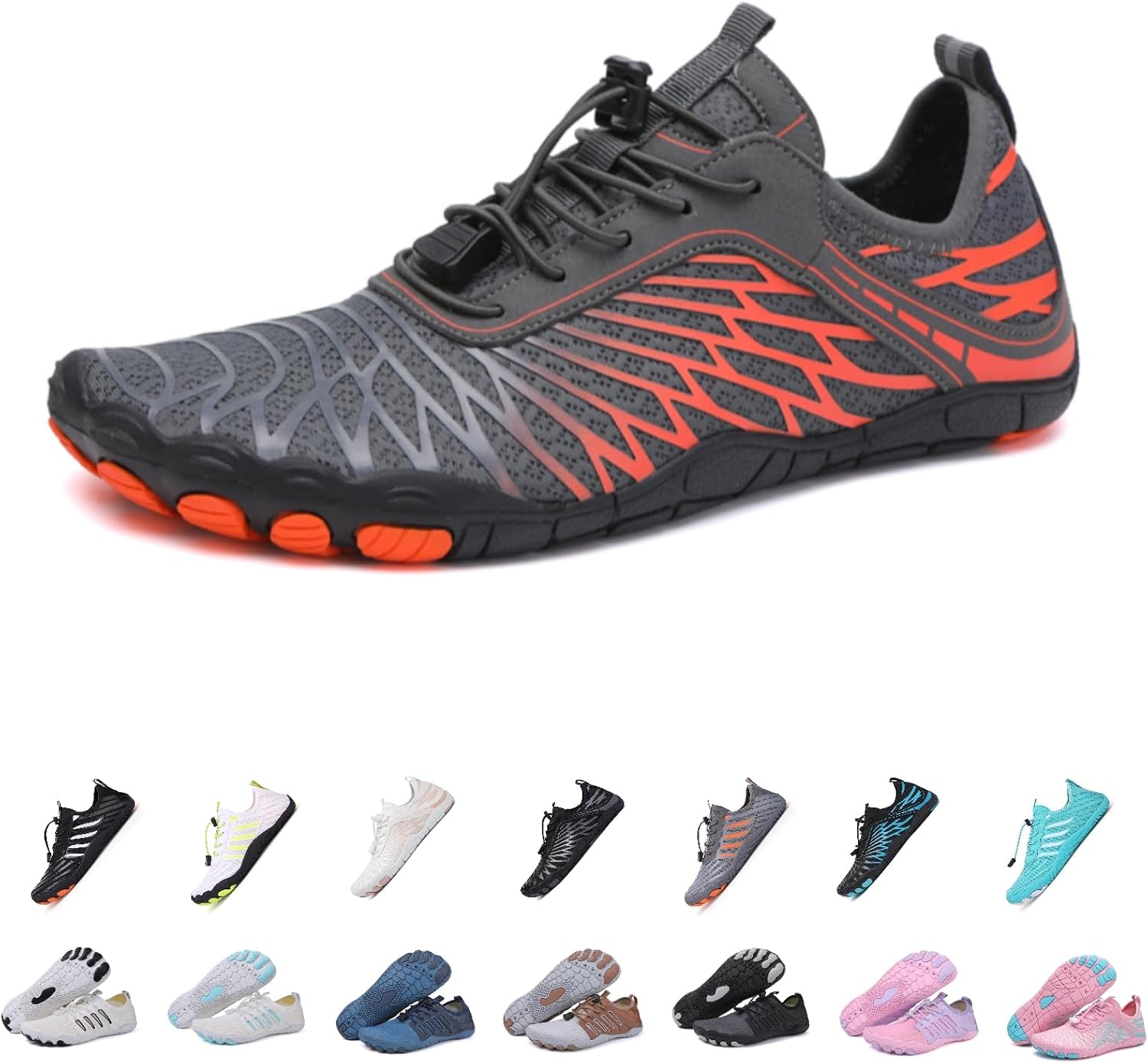 

Кроссовки для походов для женщин, новые походные кроссовки для мужчин и женщин, нескользящая обувь для трейла, обувь для походов, дышащая с широким носком Kaeril, оранжевый/серый