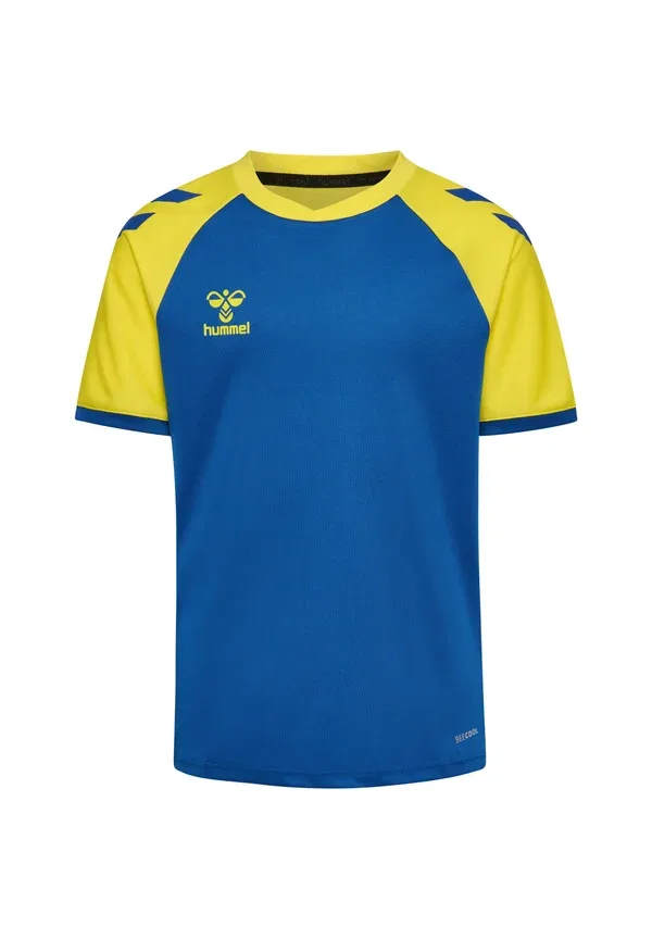 Футболка спортивная Hummel League SS, цвет настоящий синий с ярко-желтым