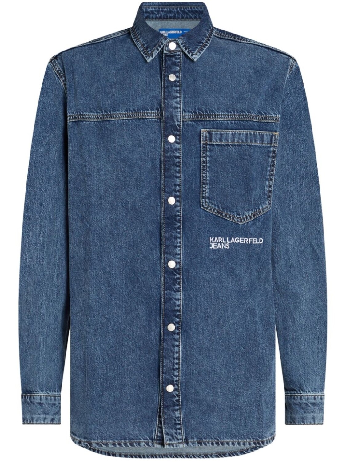 

Karl Lagerfeld Jeans джинсовая рубашка с вышивкой, синий