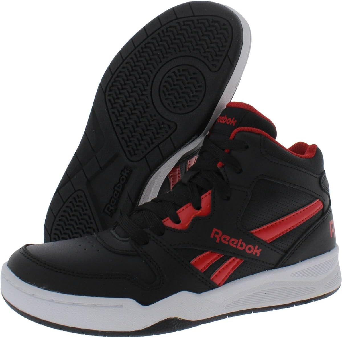 Кроссовки Reebok BB4500 Court для мальчиков (малыши/старшие дети), белый/черный/красный — фото 2