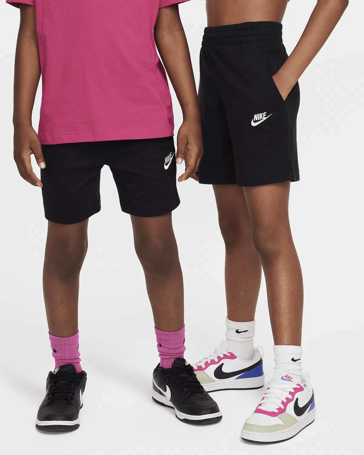 Детские шорты Nike Sportswear Club 6" Knit, Black/White