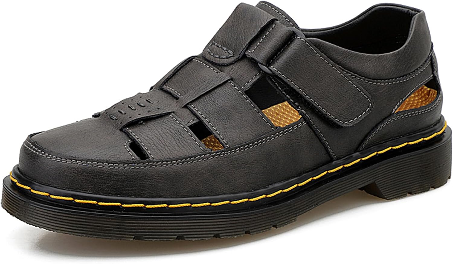 

Мужские повседневные сандалии на лето, дышащая синтетическая кожа, для прогулок, офисные оксфорды, модные деловые туфли Abborora, серый