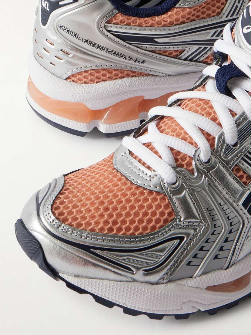 Кроссовки Gel-Kayano 14 из резины и сетки с металлической отделкой Asics, красный — фото 4