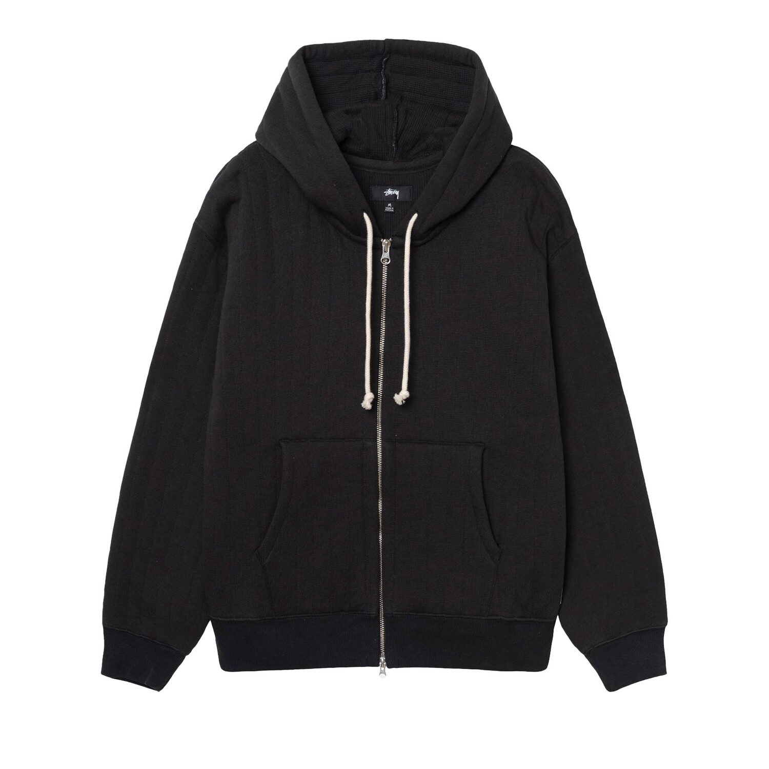 

Толстовка Stussy со стеганой вертикальной молнией, цвет Черный