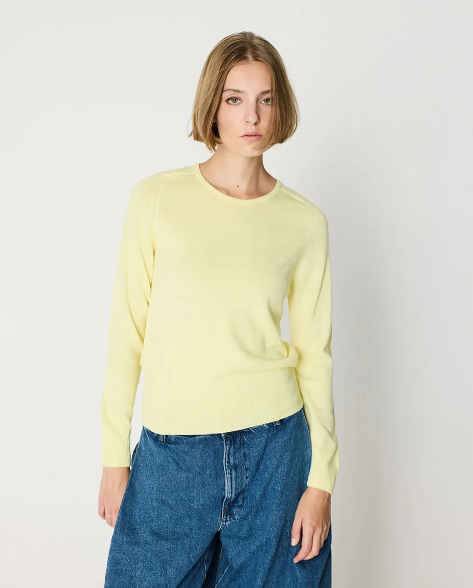 

Женский базовый свитер с круглым вырезом и длинными рукавами, молотковый Escorpion, желтый