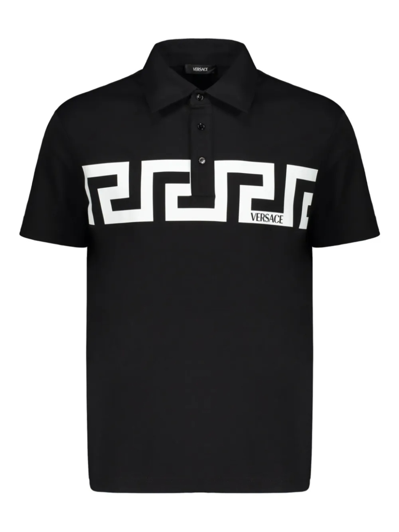 

Рубашка-поло из хлопка с коротким рукавом Versace, черный