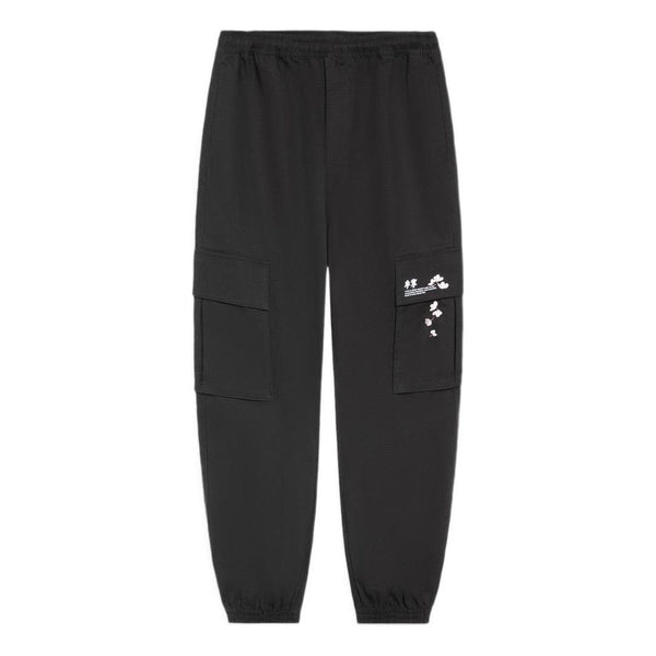 

Брюки cherry blossom graphic joggers pants 'black' Li-Ning, черный