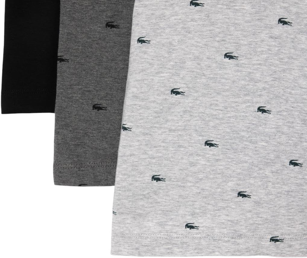 Трусы-боксеры Lacoste, мужские, комплект из 3 штук, принт крокодила, черный/угольный/голубовато-серый — фото 3