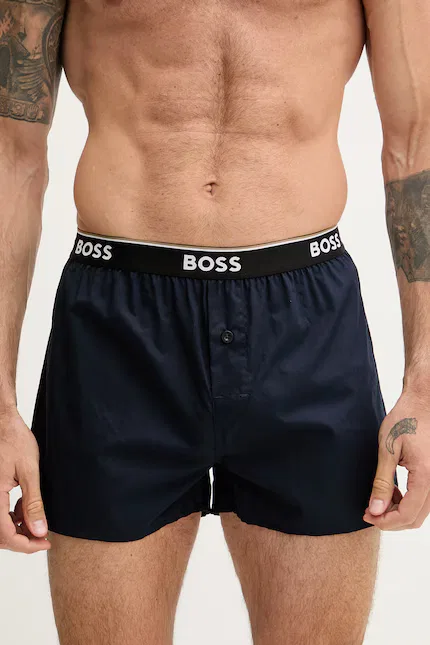 Боксеры мужские из хлопка 2P Boxer Shorts EW 2 шт BOSS, синий — фото 3