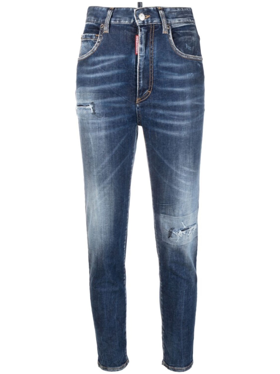 

Dsquared2 укороченные джинсы с эффектом потертости, синий