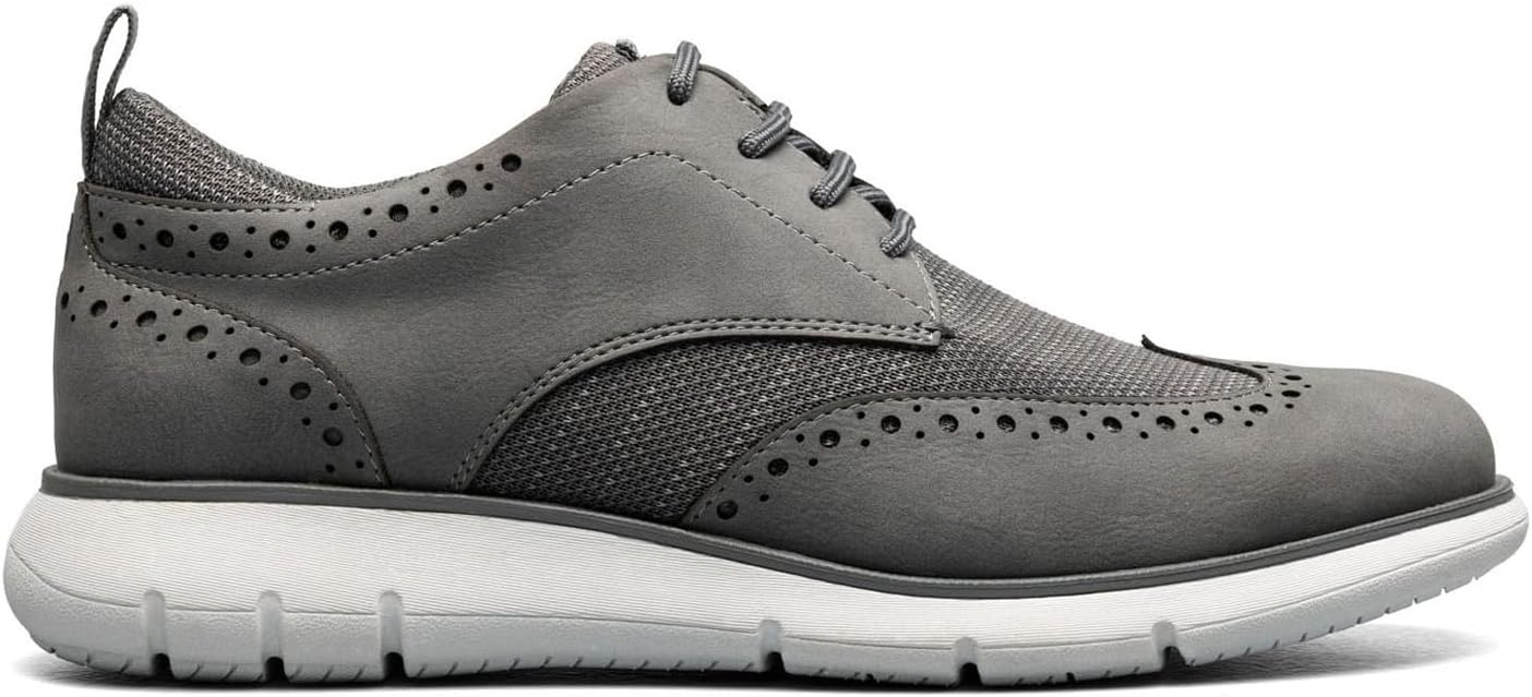 Мужские оксфорды Nunn Bush, модель Stance Knit Wingtip, серый — фото 3
