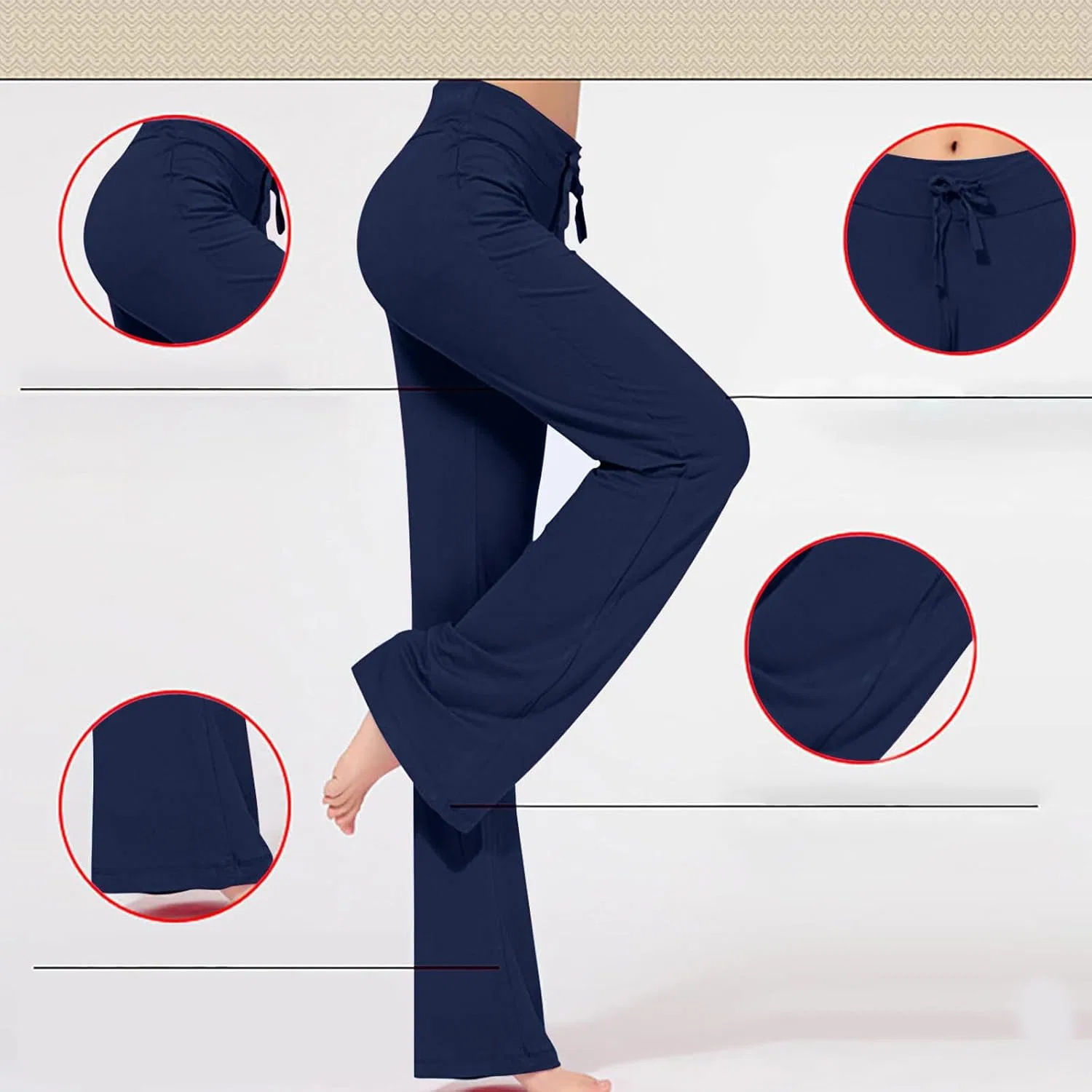 Брюки свободные, Yoga Pants, темно-синие — фото 3