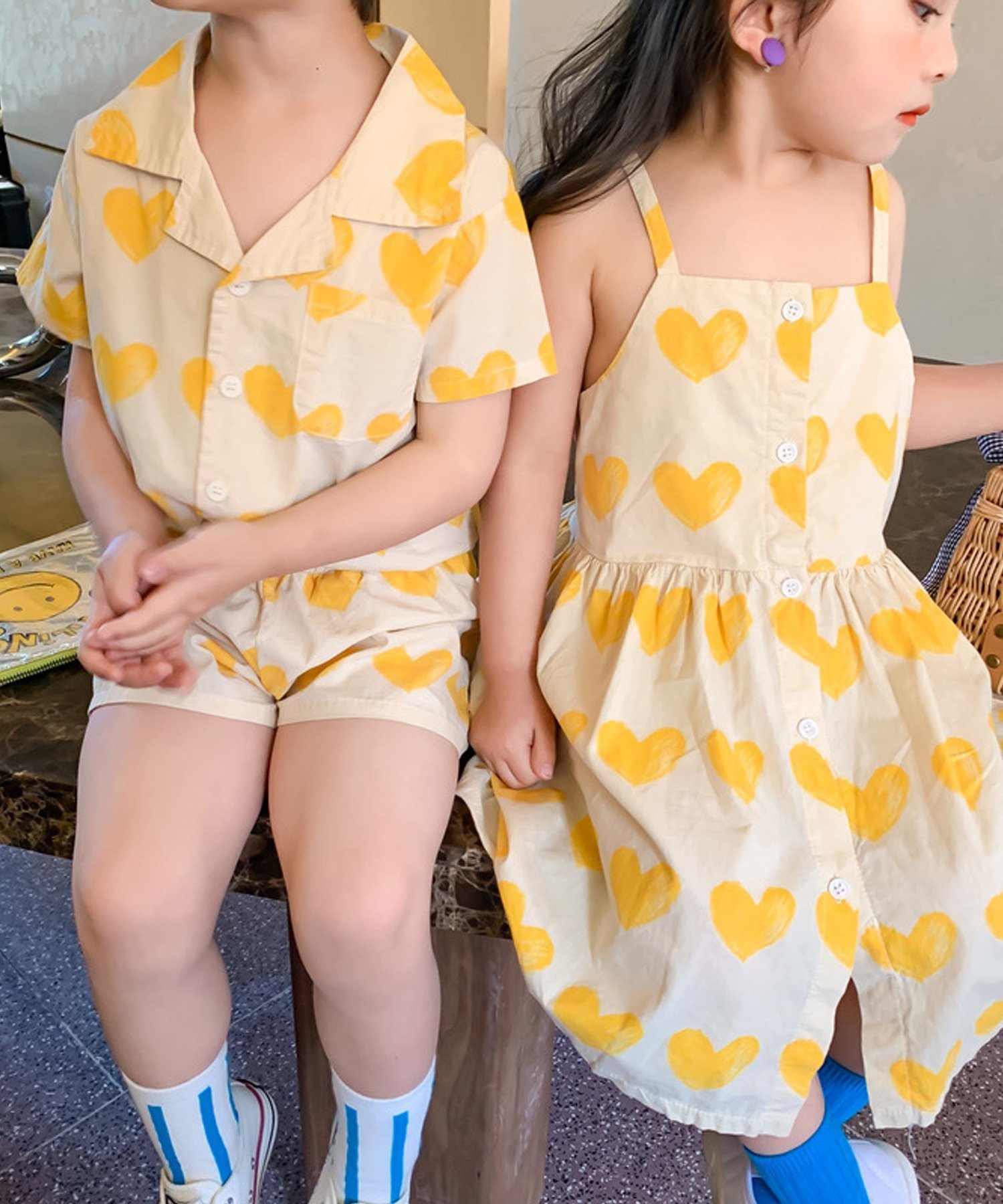 Костюм Набор узоров в виде сердечек Aimoha Kids, Yellow and other shades — фото 3