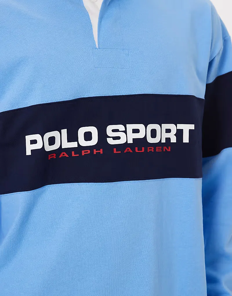 Спортивная футболка-поло Polo Ralph Lauren Sport оверсайз для регби, синий — фото 3