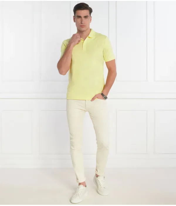 Поло из гладкого хлопка slim fit Calvin Klein, лаймовый — фото 2