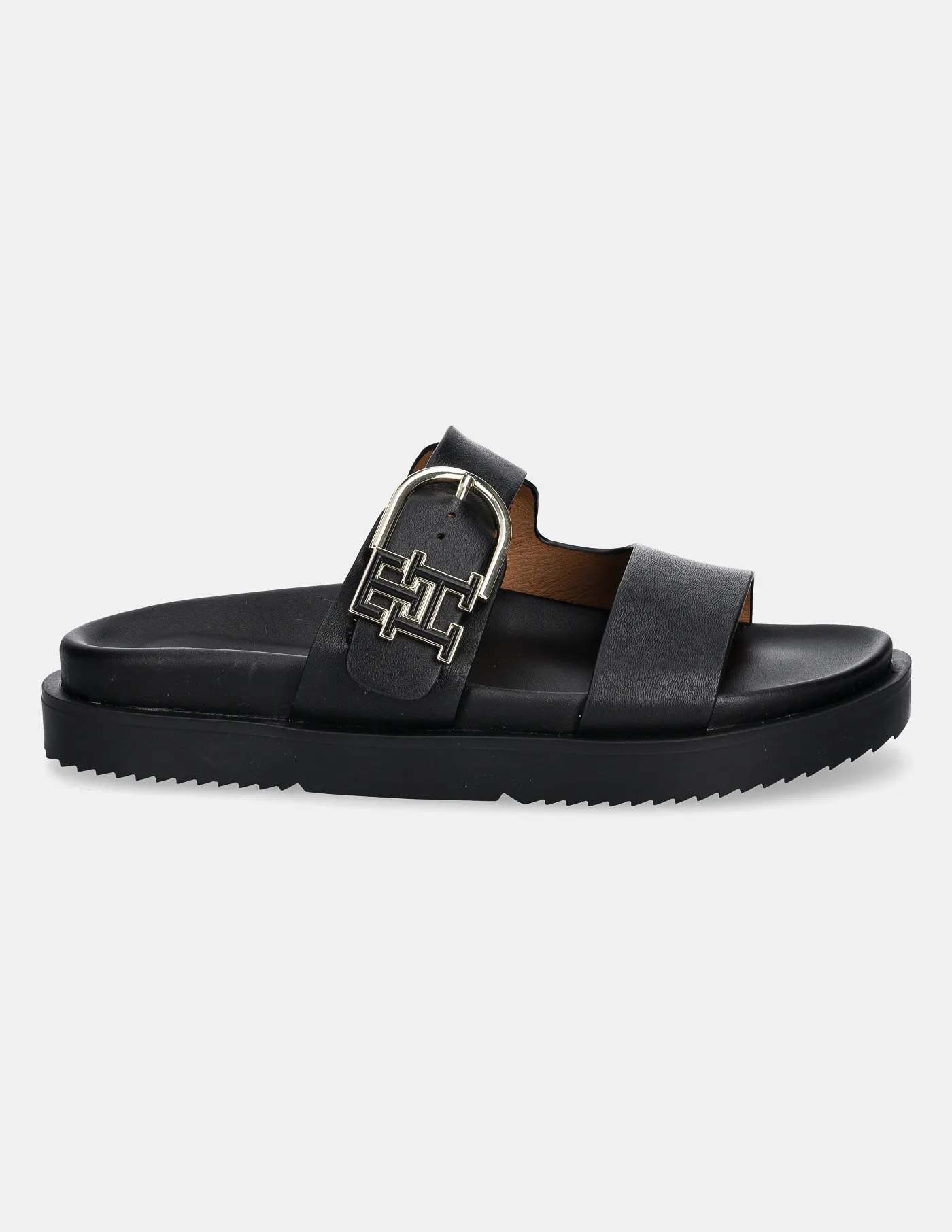 Кожаные шлепанцы LEATHER SPORTY MULE Tommy Hilfiger, черный