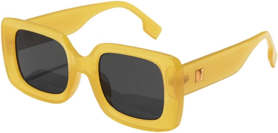 

Женские солнцезащитные очки для велоспорта, роскошные, для путешествий, прямоугольные, модные, ретро, ​​маленькие, с защитой от УФ-излучения UV400 LVTFCO, Yellow Black