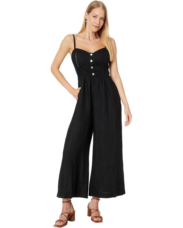 

Комбинезон Madewell Sleeveless Wide-Leg Jumpsuit in 100% Linen, цвет True Black