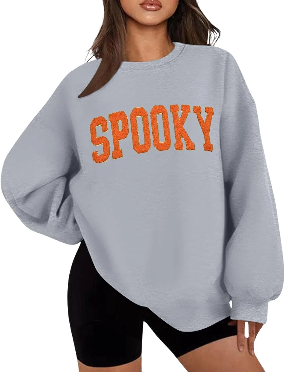 Свитшот женский с принтом, Polyester, Grey