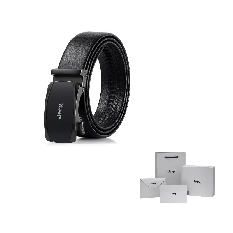 

Ремень мужской из спилка Cow Split Leather, ширина 3,5 см Jeep, черный