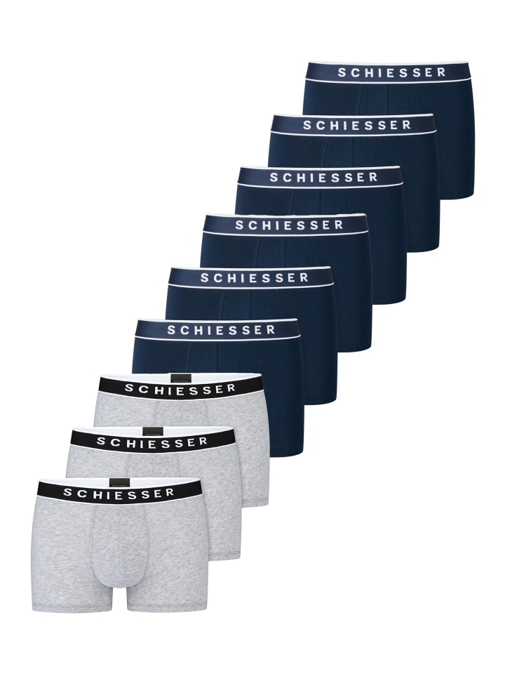 

Schiesser Ретро шорты/брюки из органического хлопка 95/5 темно-синего/серого цвета