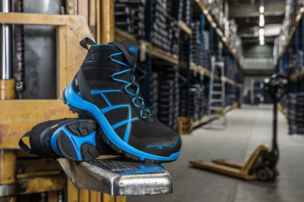 Защитная обувь Haix Black Eagle Safety 40.1 Mid/Black/Blue: легкая, современная и безопасная, черно-красная, размер 47 EU — фото 3