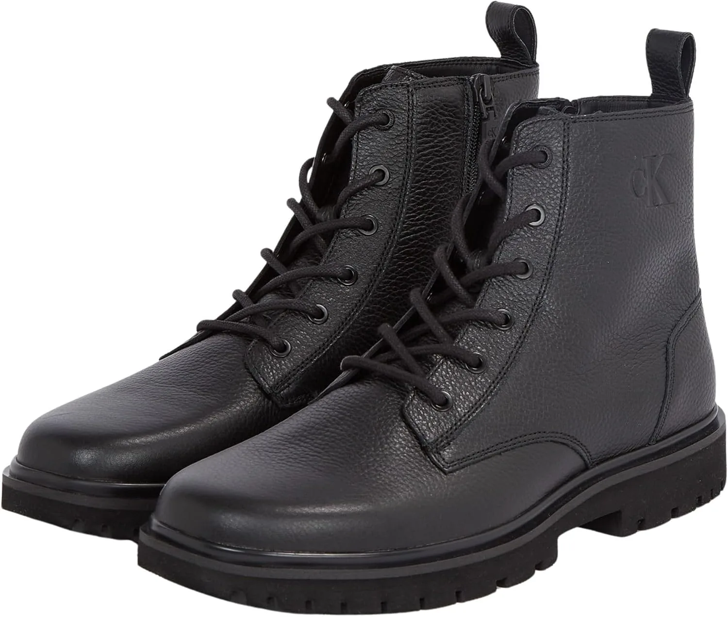Ботинки средней длины Calvin Klein мужские Eva Mid Tumbled на шнуровке, черный — фото 4