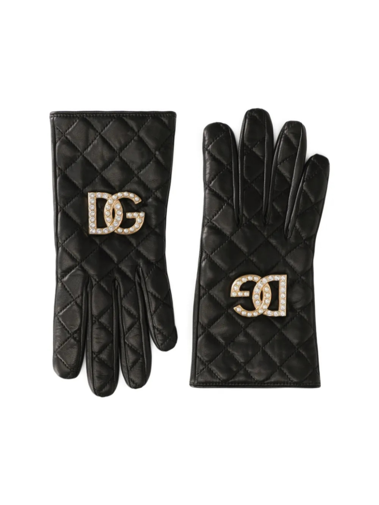 

Стеганые перчатки с логотипом DG Dolce & Gabbana, черный