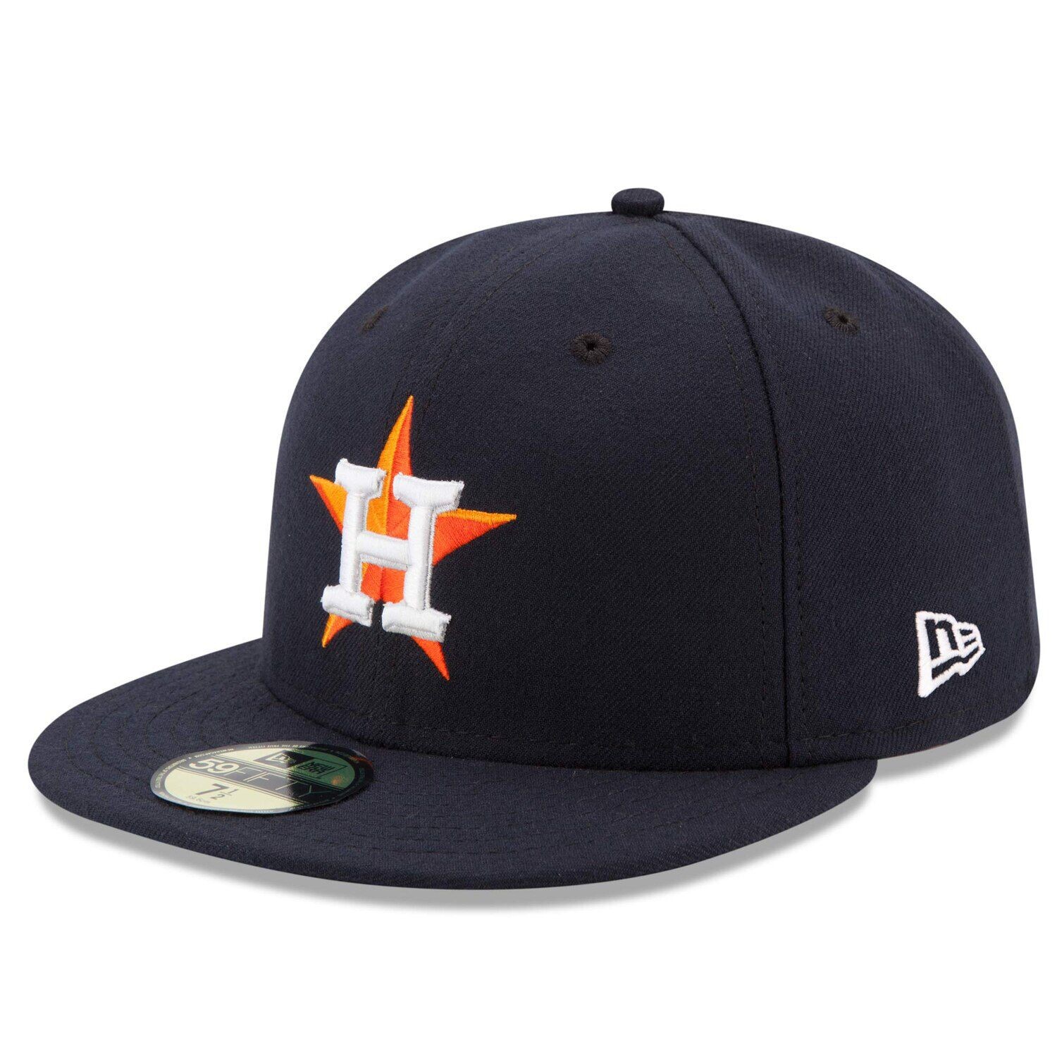 

Мужская темно-синяя шляпа New Era Houston Astros Home Authentic Collection On Field 59FIFTY Performance приталенная шляпа