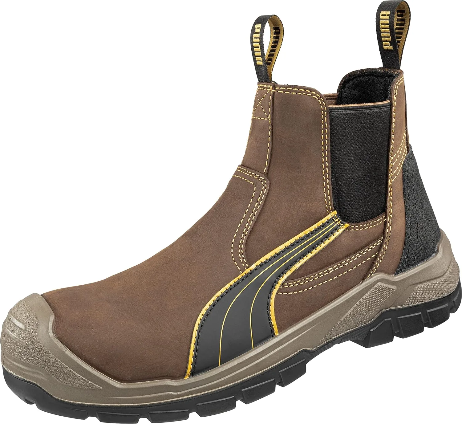 Рабочие ботинки PUMA Safety Men's S3 TANAMI MID - кожаные ботинки с защитным носком - водонепроницаемые и противоскользящие, для работы и использования на открытом воздухе, коричневый