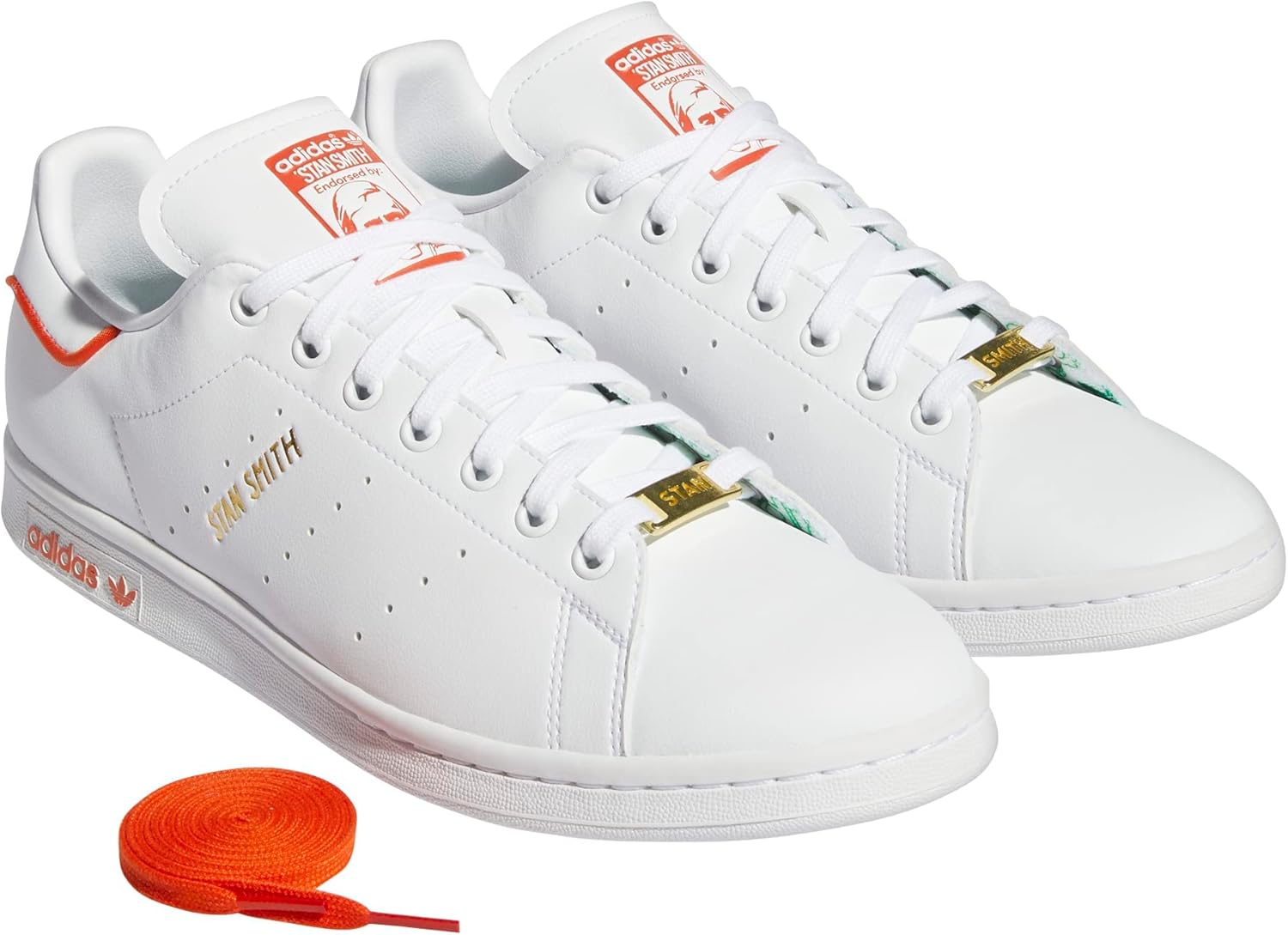 Мужские кроссовки Adidas Stan Smith Lux, белый/зеленый — фото 2