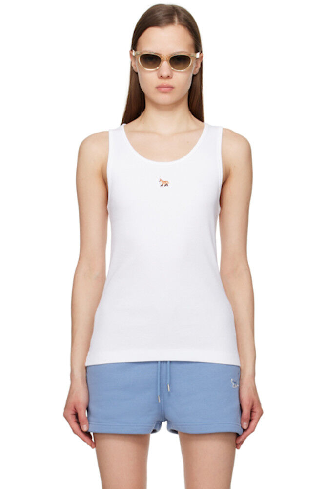 

Белая майка Baby Fox Maison Kitsuné