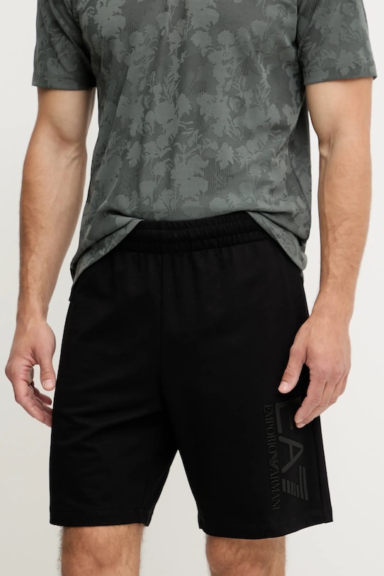 

Хлопковые шорты Ea7 Emporio Armani, черный