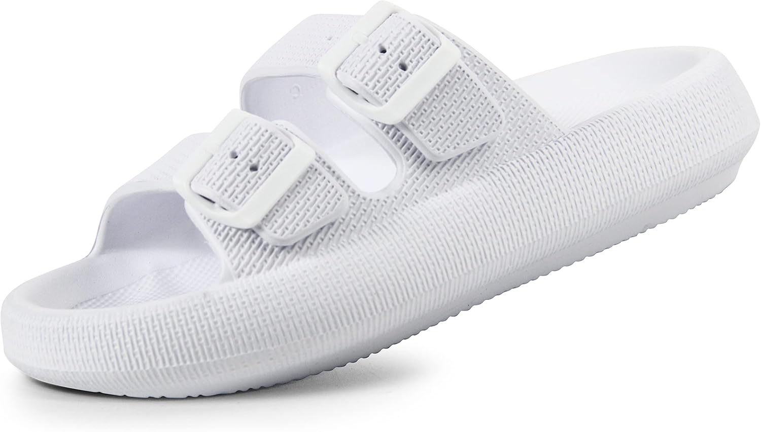 

Сандалии Weweya для женщин и мужчин - Тапочки-подушки - Слайдеры с двойной пряжкой и регулируемой застежкой - Плоские сандалии из ЭВА, белый