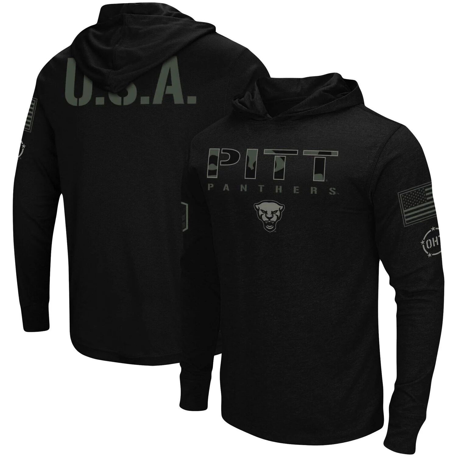 

Мужская черная футболка Pitt Panthers OHT Military Appreciation с капюшоном и длинными рукавами Colosseum, Черный, Мужская черная футболка Pitt Panthers OHT Military Appreciation с капюшоном и длинными рукавами Colosseum