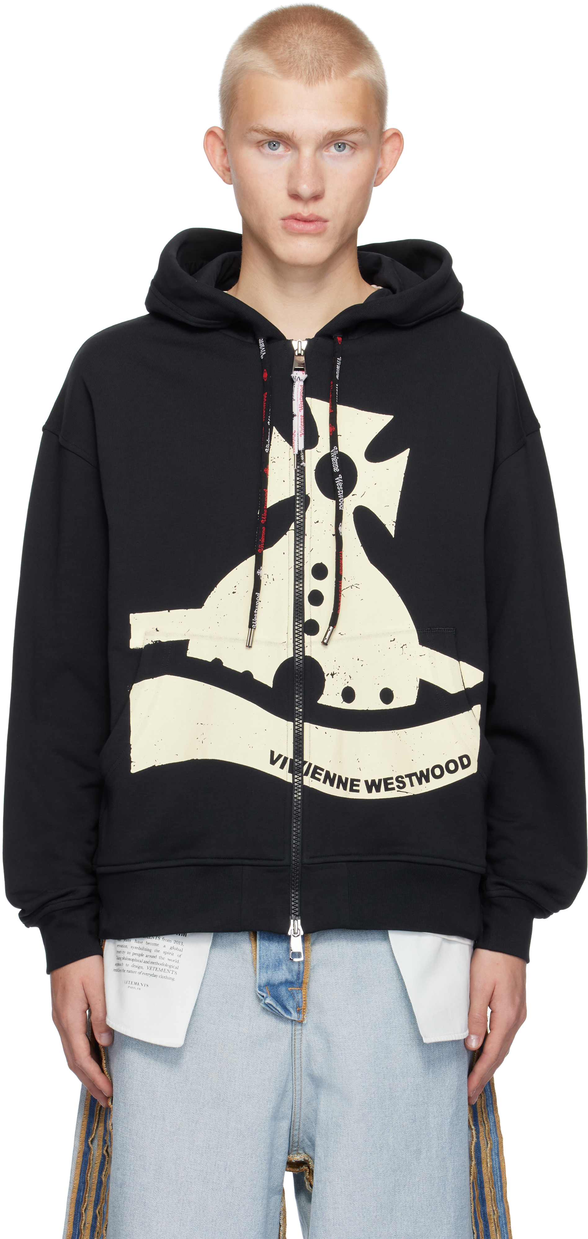 

Толстовка с капюшоном Sunken Orb Zip Vivienne Westwood, темно-синий