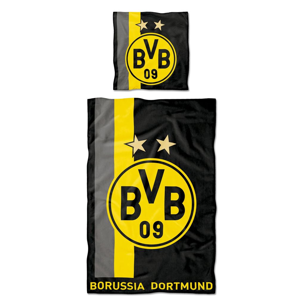 

Постельное белье BVB Borussia Dortmund Linon, пододеяльник, 2 предмета, 135 х 200 см, наволочка 80 х 80 см, узор в полоску