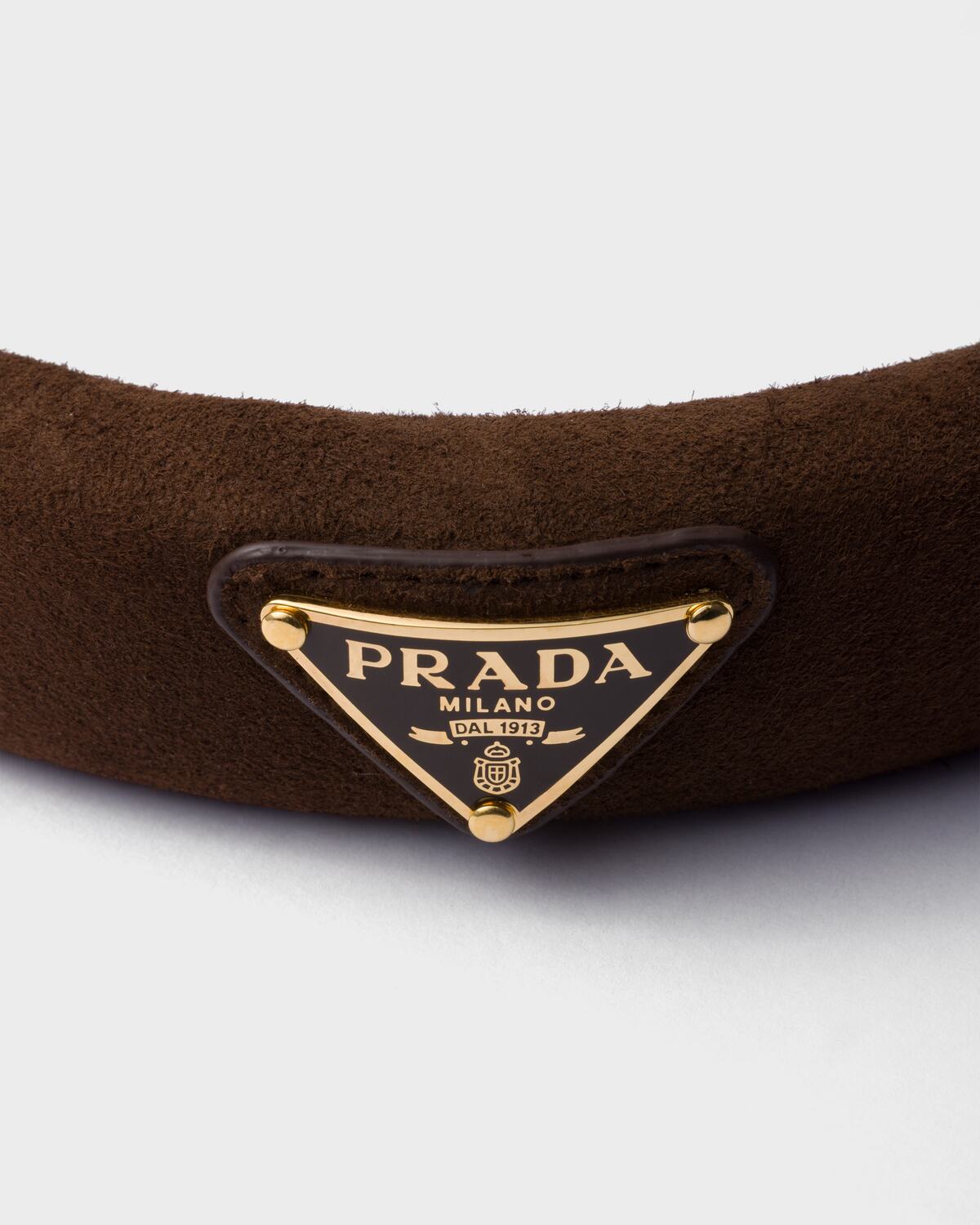 Замшевая повязка (или ободок) Prada, коричневый — фото 2